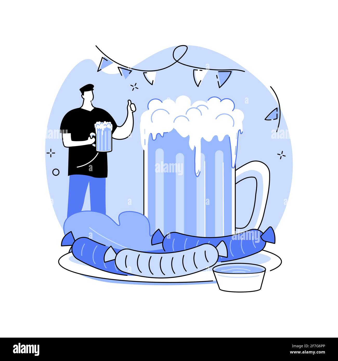 Illustration vectorielle abstraite du concept du festival de la bière. Illustration de Vecteur