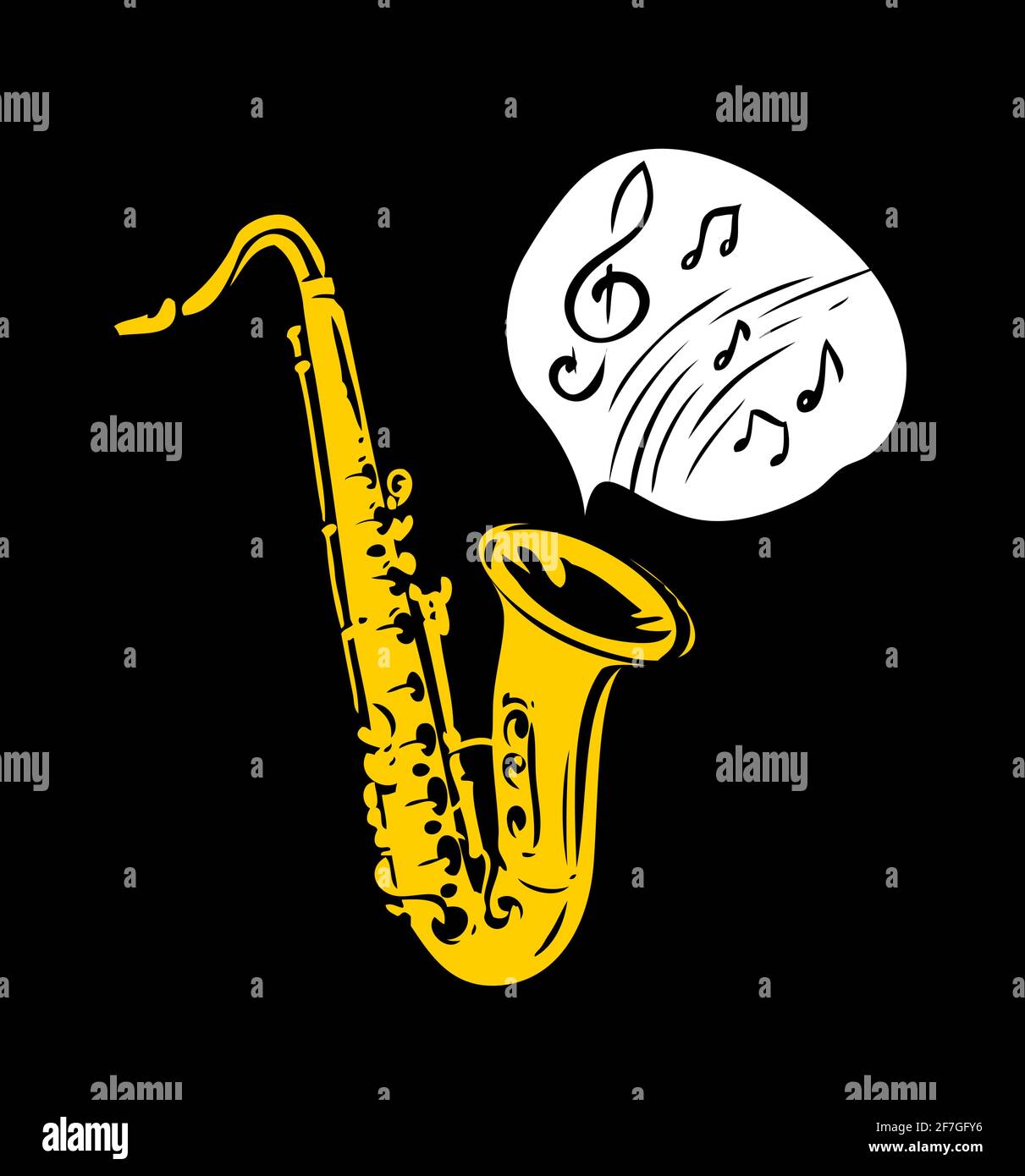 Symbole de la musique saxophone. Illustration du vecteur du concept Jazz Illustration de Vecteur