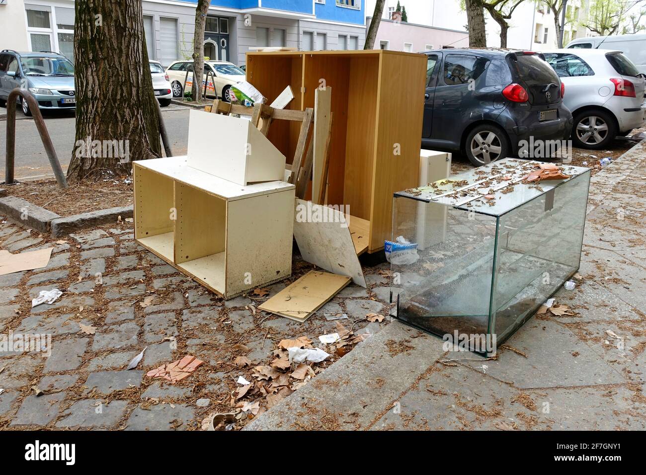 Déchets de rue à Berlin Banque D'Images
