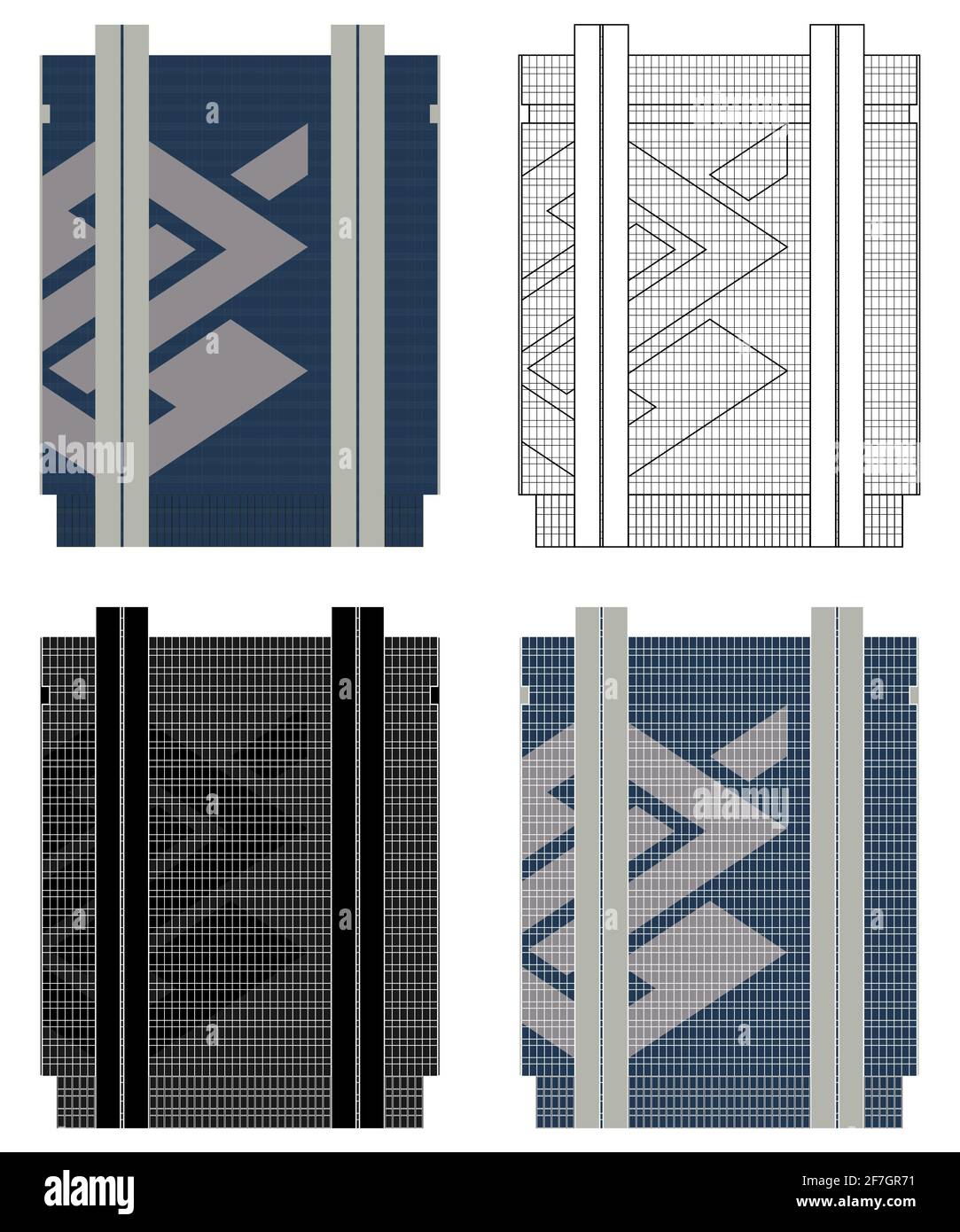 Brésil bâtiment de banque à Brasilia, Brésil Illustration de Vecteur