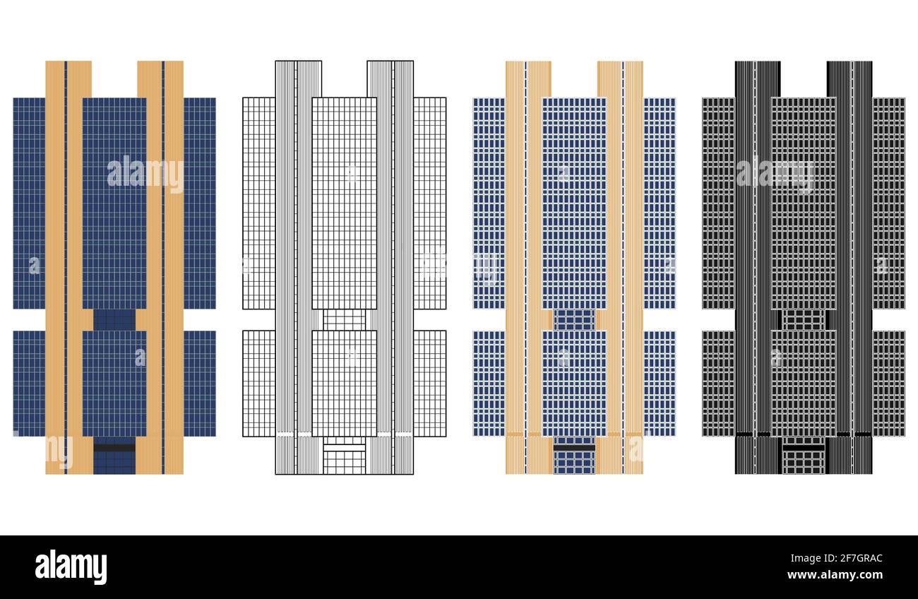 Bâtiment de la banque centrale du Brésil à Brasilia, Brésil Illustration de Vecteur