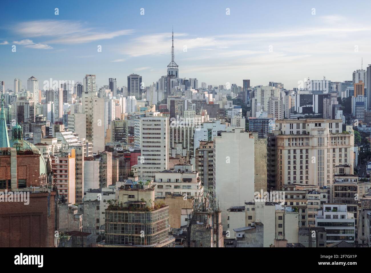 Vue aérienne des bâtiments du centre-ville de Sao Paulo - Sao Paulo, Brésil Banque D'Images