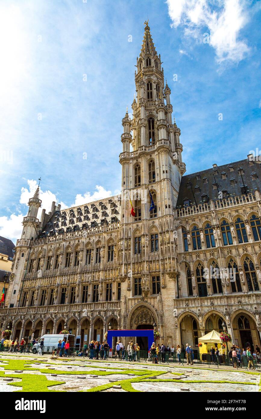 La Grand place dans une belle journée d'été à Bruxelles, Banque D'Images