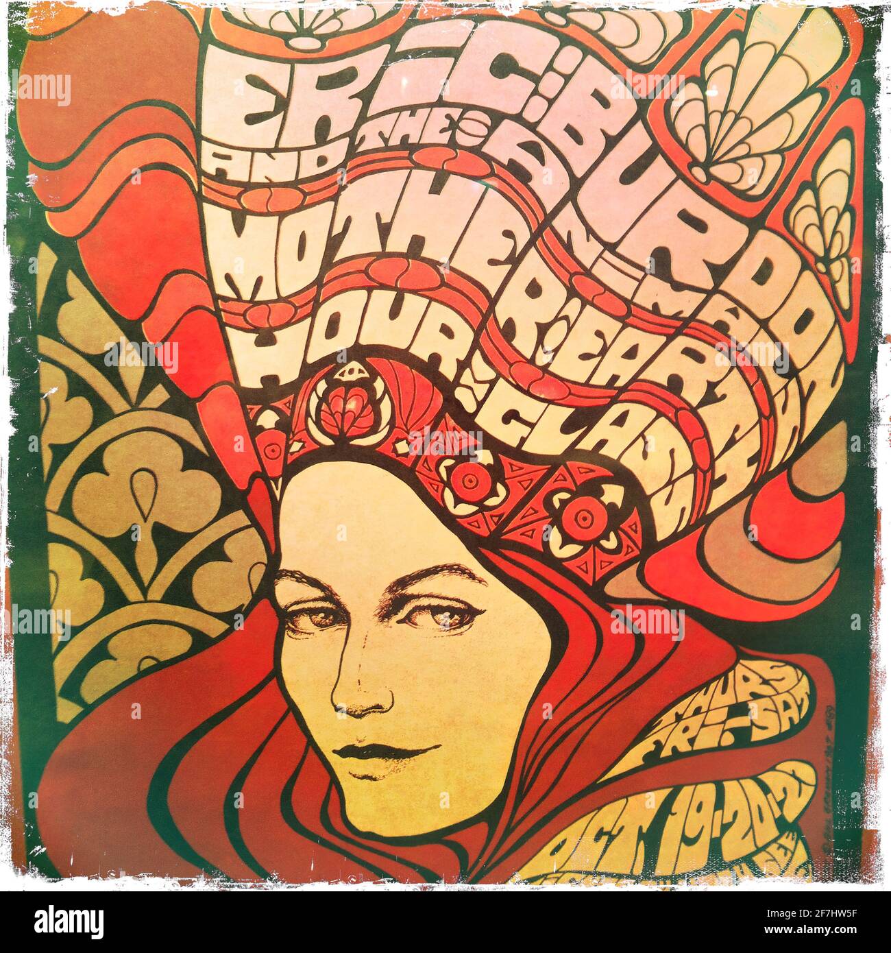Une affiche de musique vintage pour Eric Burdon & The Animals concert Banque D'Images