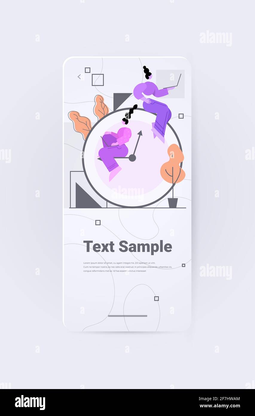 les femmes d'affaires surtravaillaient en utilisant des ordinateurs portables gestion des délais efficacité et concept de productivité Illustration de Vecteur