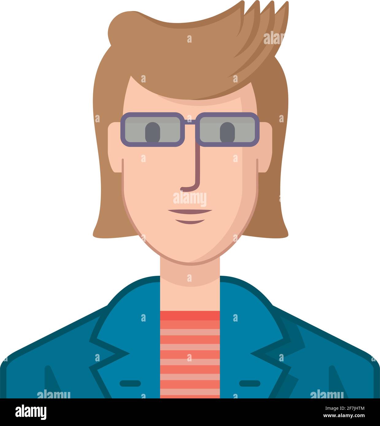 Illustration d'un jeune homme de style plat. Illustration de Vecteur