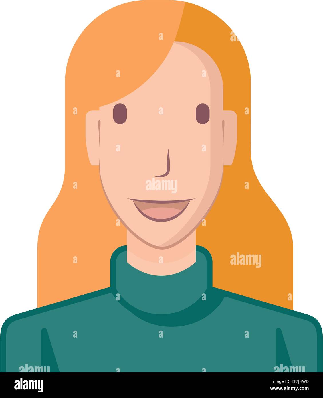 Illustration d'une jeune femme dessinée dans un style plat. Illustration de Vecteur