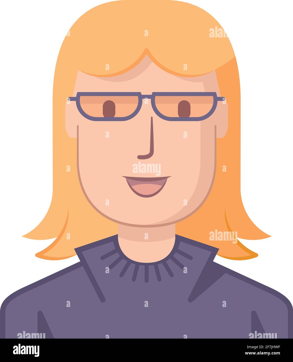 Illustration d'une jeune femme dessinée dans un style plat. Illustration de Vecteur