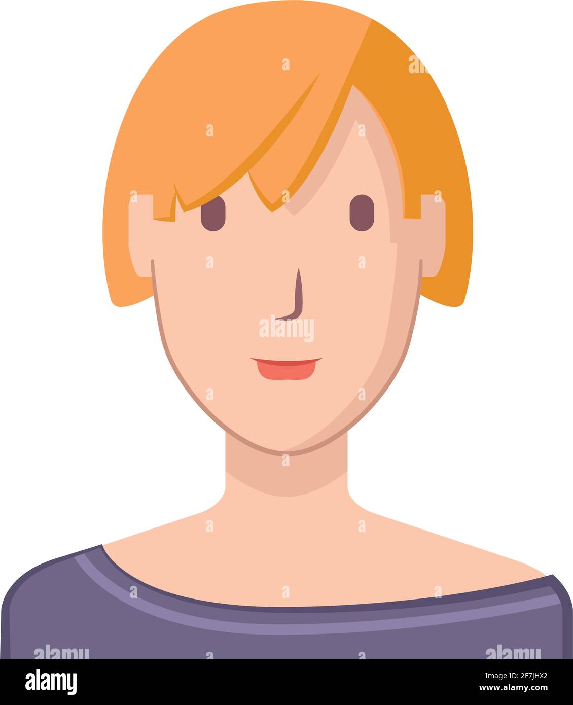 Illustration d'une jeune femme dessinée dans un style plat. Illustration de Vecteur