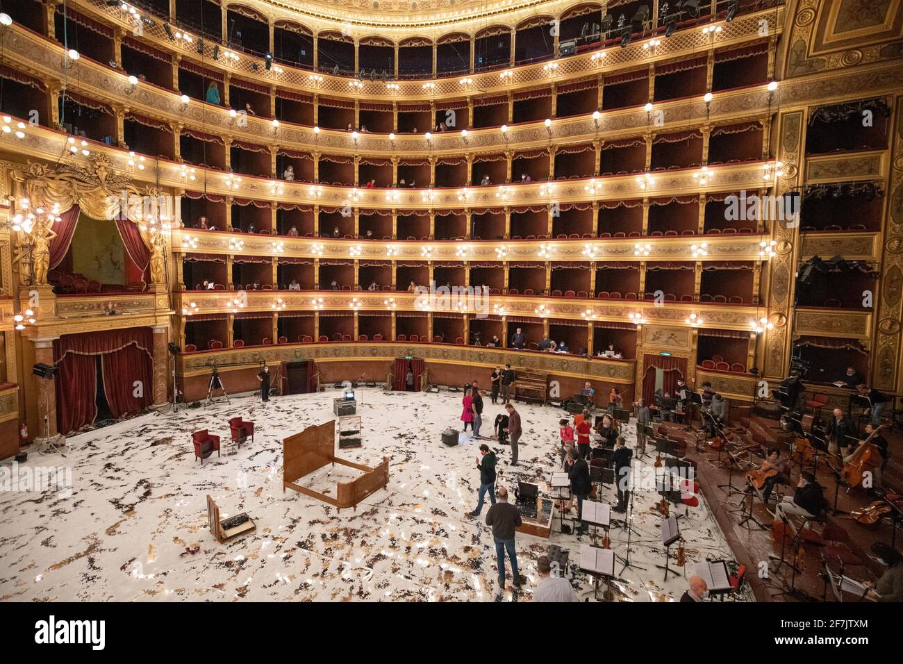 Répétition de l'Opéra 'il crépuscolo dei sogni' (le crépuscule du rêve), Teatro Massimo, Palerme, Sicile, Italie, Europe, Banque D'Images