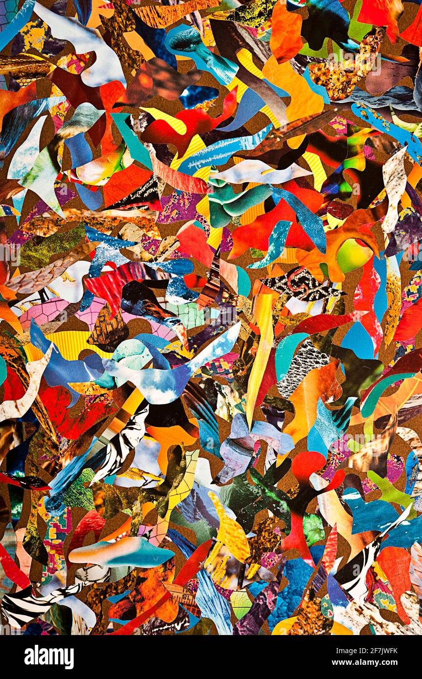 illustration abstraite de formes coupées de papier coloré Banque D'Images