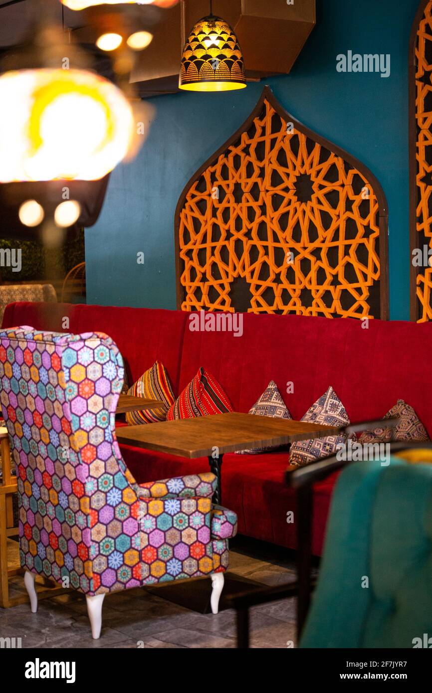 intérieur moderne de restaurant de style oriental. restaurant oriental. Banque D'Images