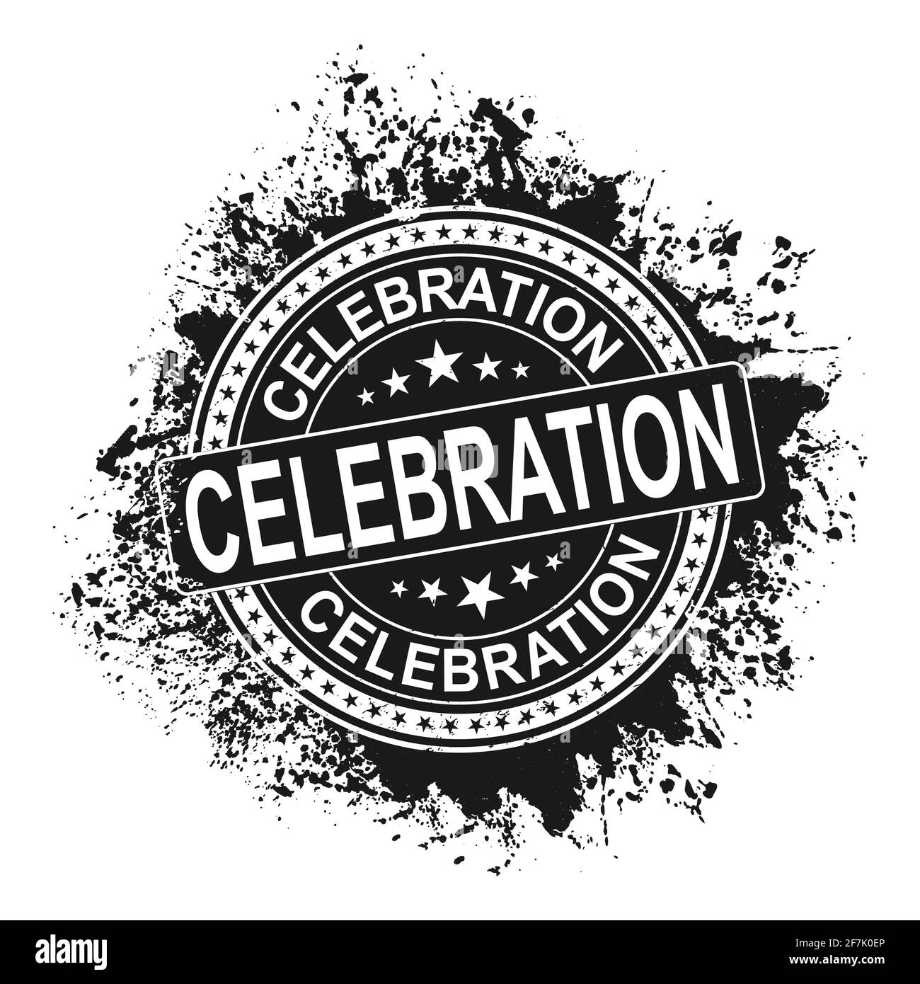 timbre de célébration et illustration sur fond blanc Banque D'Images