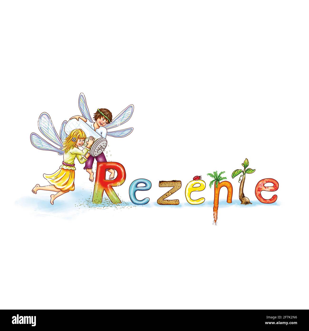 de mignons elfes survolent les recettes de recettes de recettes de recettes tiennent le shaker de poivre saupoudreuse et ailes de poivre renversé faire cuire livre cuisine équipement préparer des légumes de fruits Banque D'Images