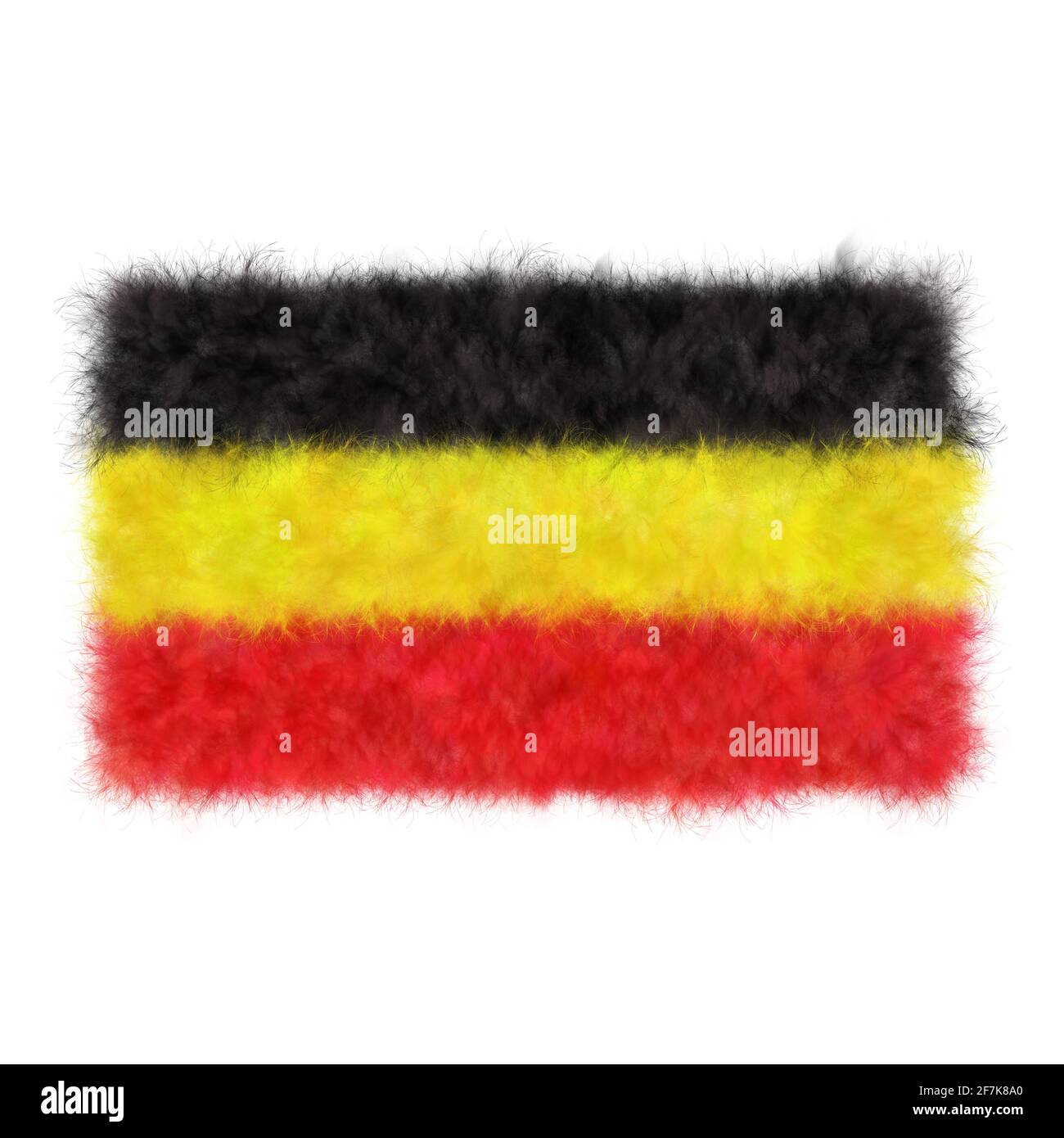 Illustration 3D du drapeau allemand réaliste dans le tissu feutre Banque D'Images