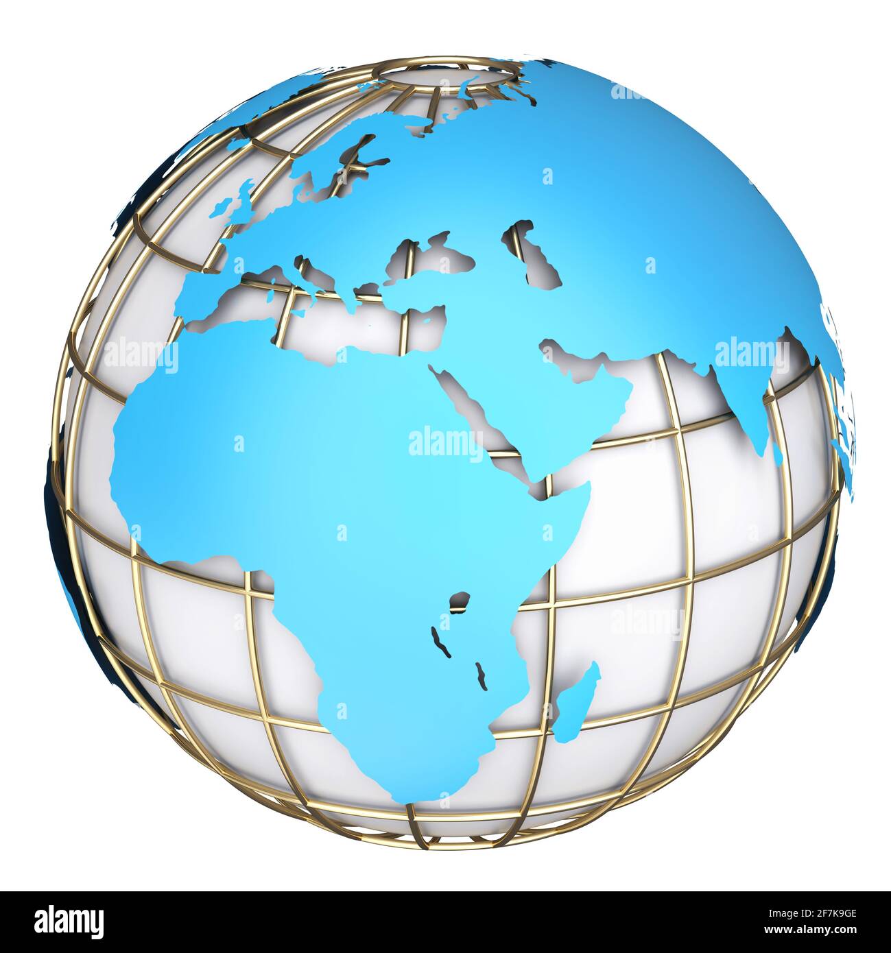 Carte du monde de la Terre. L'Afrique et l'Europe sur une planète. illustration 3d Banque D'Images