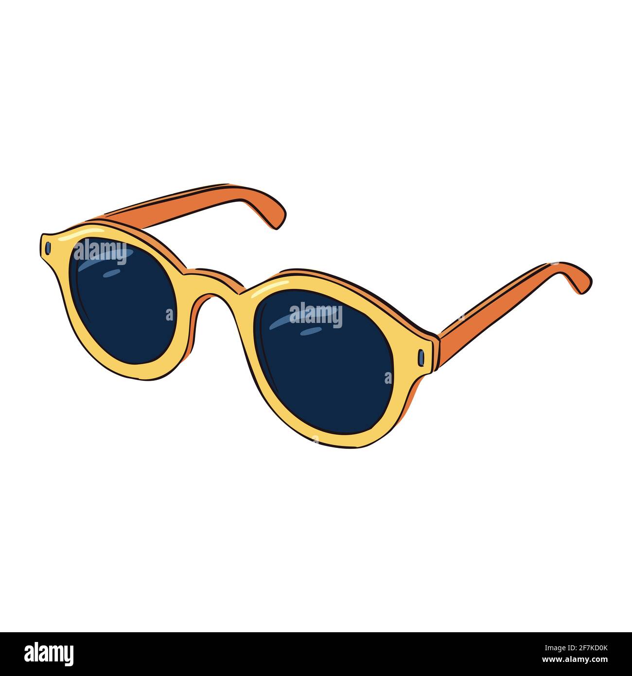 Dessin de ligne coloré lunettes de soleil isolé illustration vectorielle  sur fond blanc, style plat Image Vectorielle Stock - Alamy
