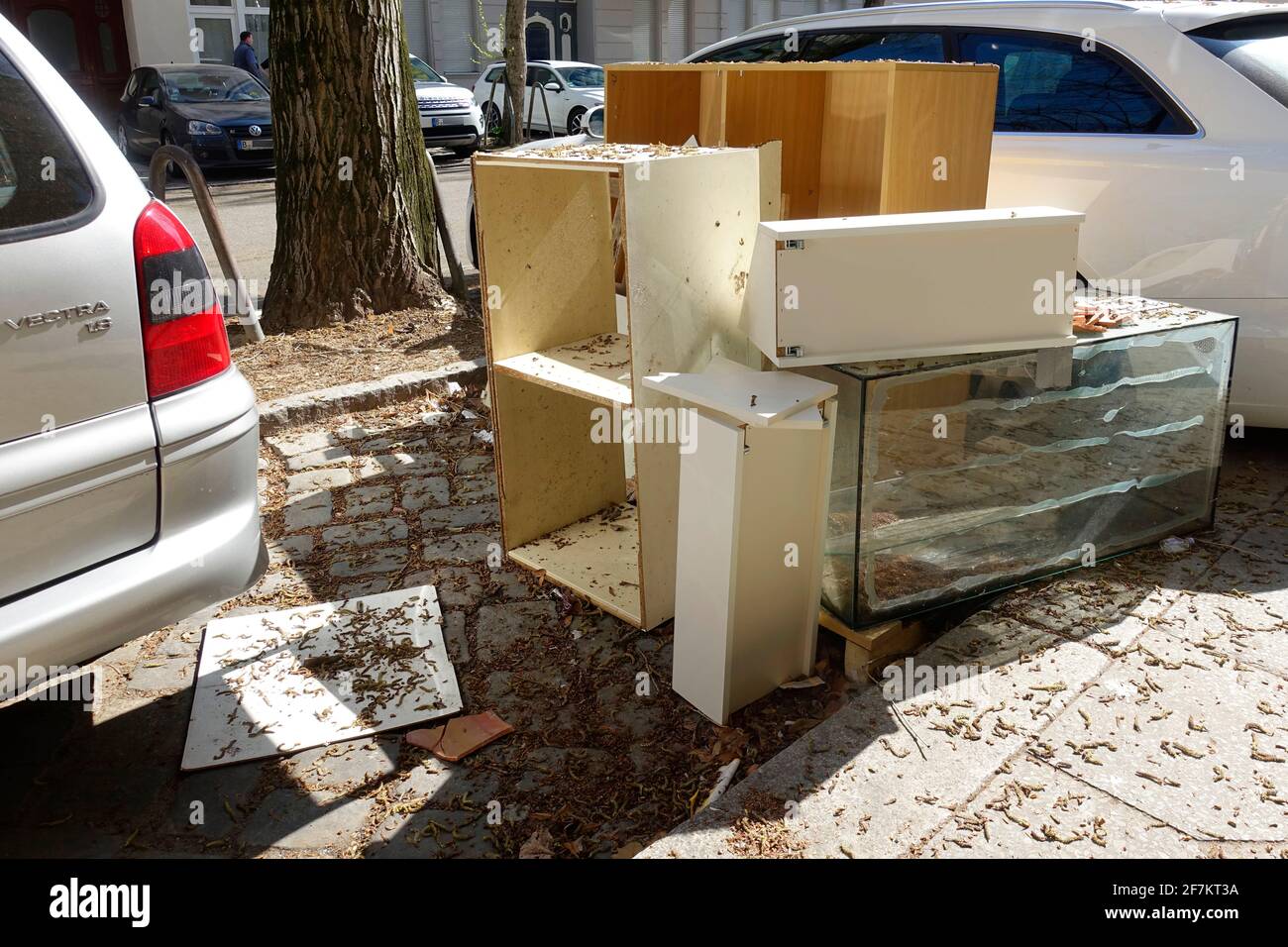Déchets de rue à Berlin Banque D'Images