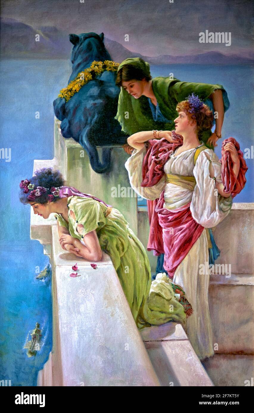 Un design de Vantage. Peinture de l'artiste néerlandais Lawrence Alma Tadema 1895 Banque D'Images