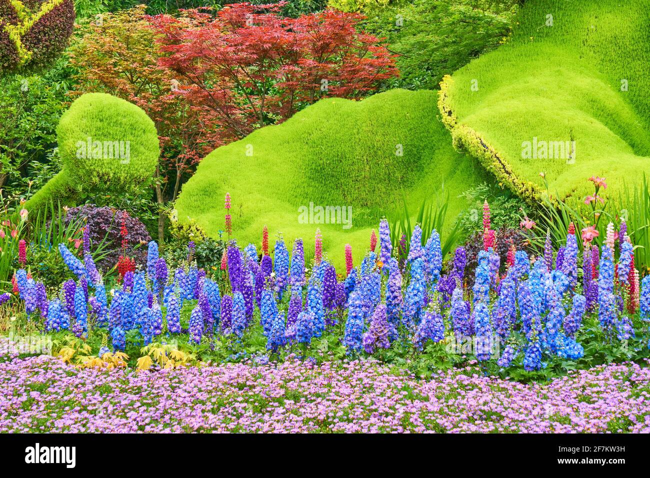 Parc chinois jardin floral Hangzhou, Chine Banque D'Images