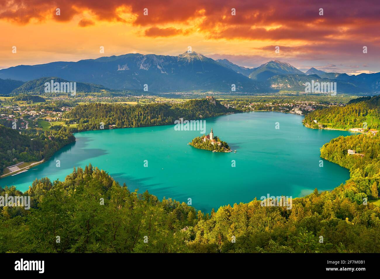 Le lac de Bled, Slovénie Banque D'Images