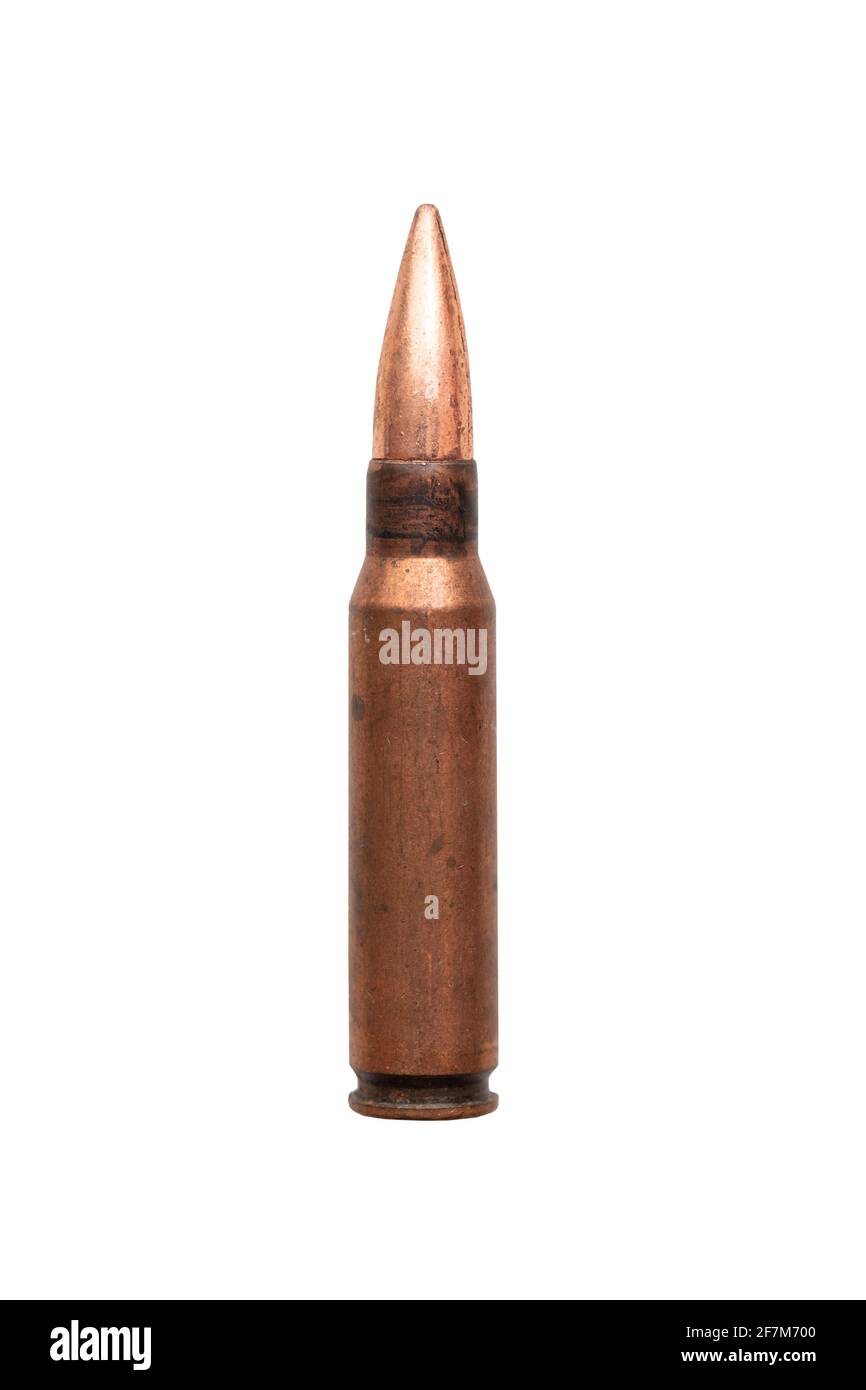 boîtier de munitions isolées sur fond blanc Banque D'Images