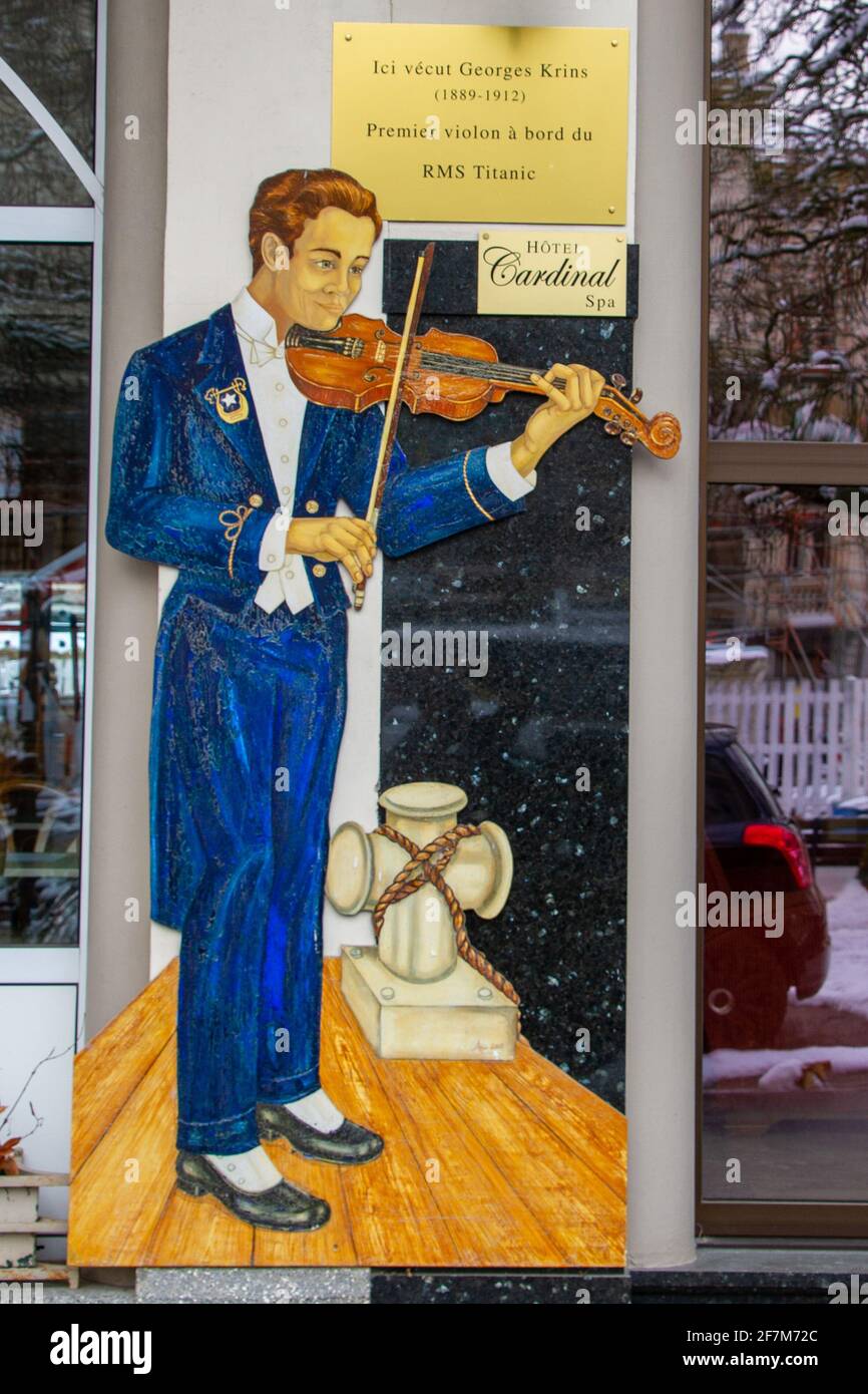 Spa, Belgique, 6 avril 2021. Domicile de George Krins, Georges Alexandre Krins est violoniste belge, membre de l'Orchestre Titanic. Banque D'Images