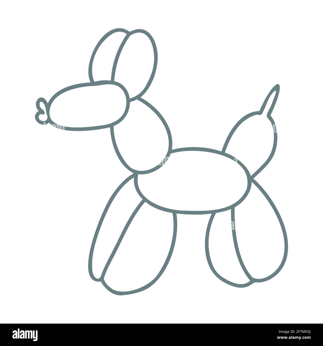 Mignon dessin animé unisex chien ballon animal vecteur illustration de la  linéarte. Simple boho fête fête sticker clipart. Sexe neutre amusement  enfants naïf main Image Vectorielle Stock - Alamy