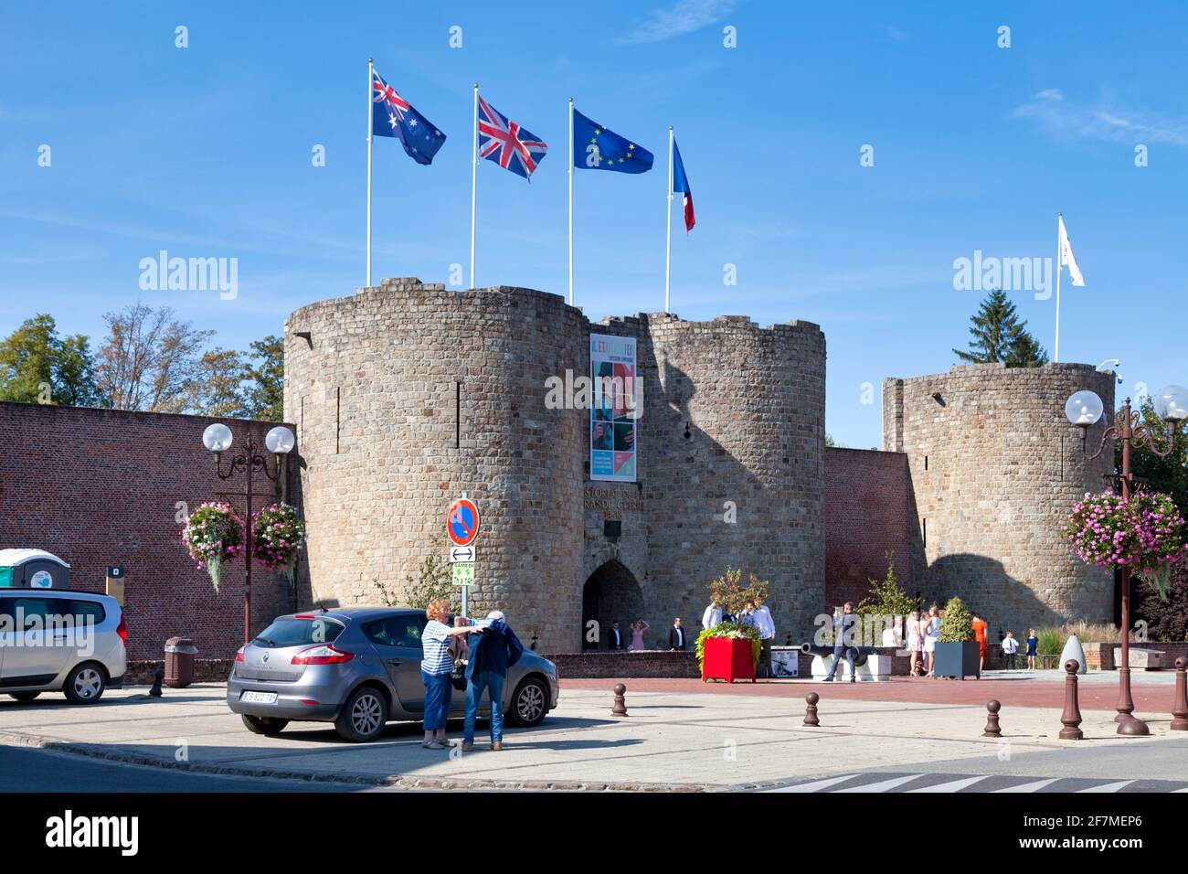 Péronne, France - septembre 12 2020 : le château de Péronne accueille le musée de la Grande Guerre. Banque D'Images