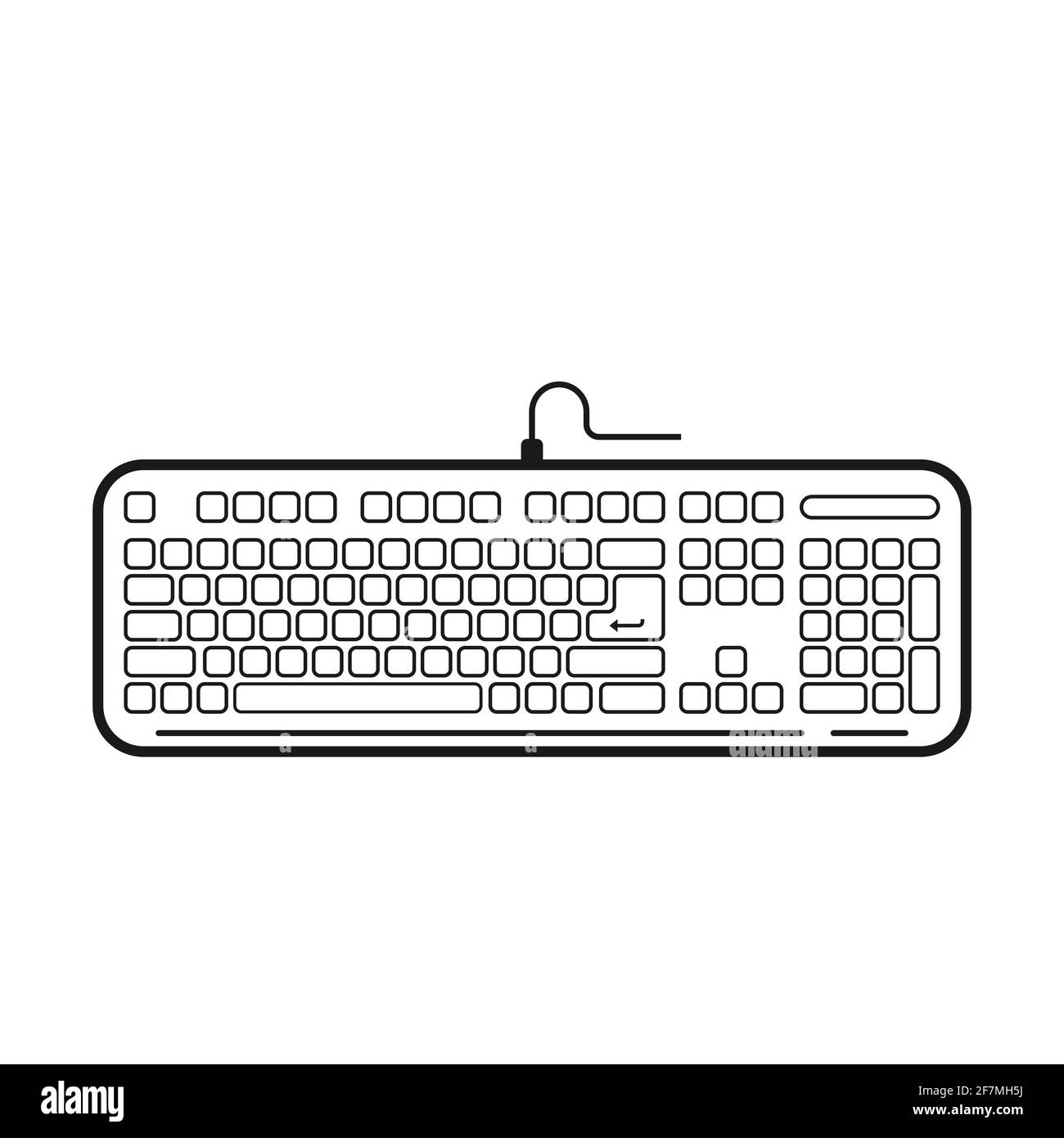 L'icône du clavier est dessinée dans un style de contour isolé sur un arrière-plan blanc. Contour modifiable, EPS 10. Illustration de Vecteur