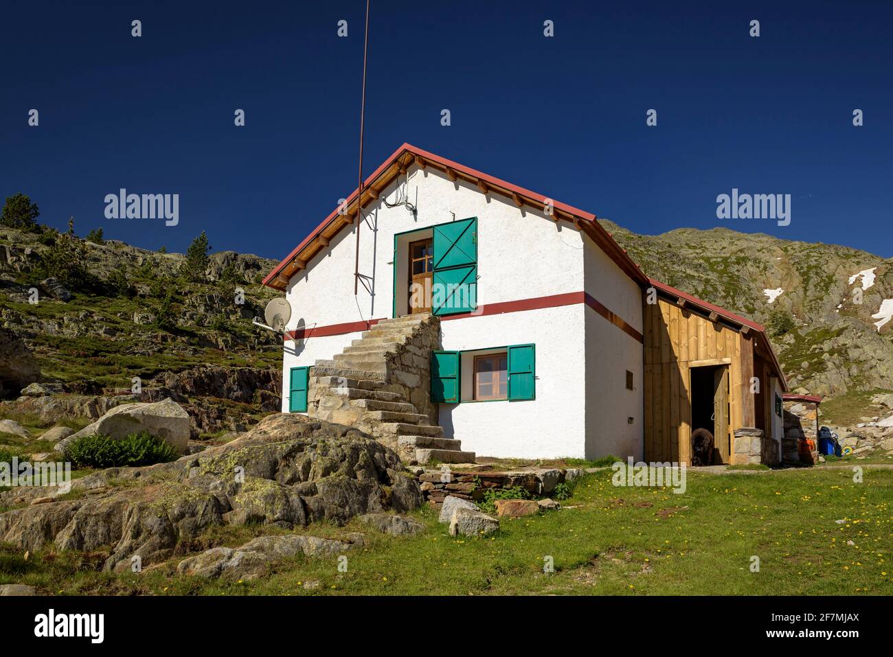 Refuge Certascan (Parc naturel Alt Pirineu, Catalogne, Espagne, Pyrénées) ESP: Refugio de Certascan (PN Alt Pirineu, Cataluña, España, Pirineos) FR Banque D'Images