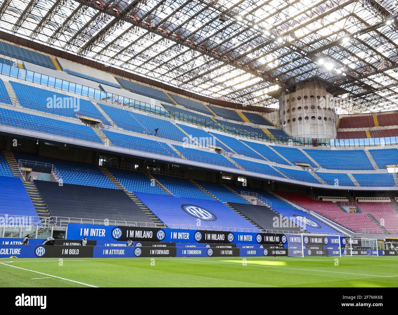 Nouvelle marque IMINTER lors du championnat italien Serie UN match de football entre le FC Internazionale et l'US Sassuolo le 7 avril 2021 au stade Giuseppe Meazza à Milan, Italie - photo Fabrizio Carabelli / Fabrizio Carabelli Images / DPPI Banque D'Images