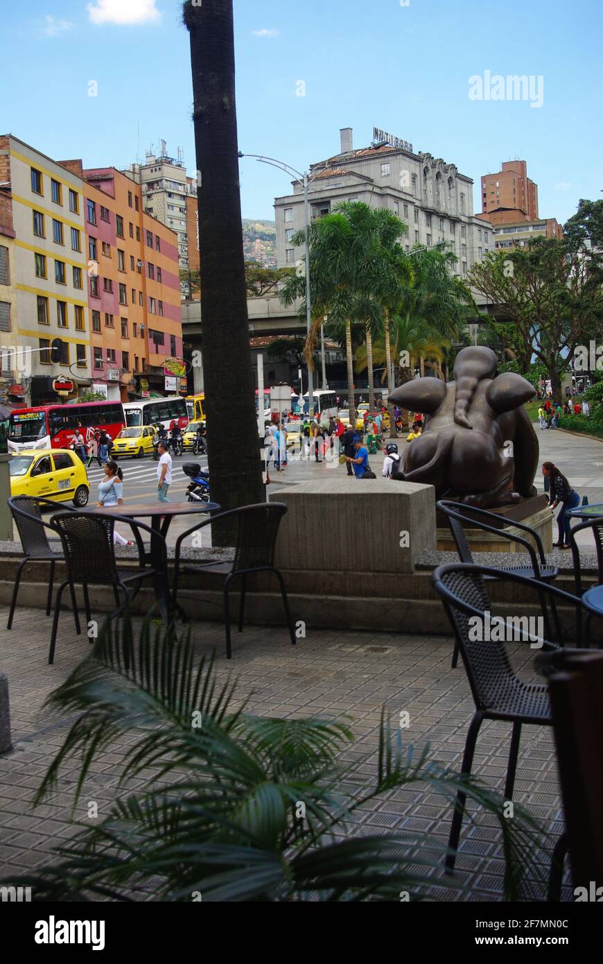 Sculpture Fernando Botero sur la place principale, Medellin, Colombie Banque D'Images