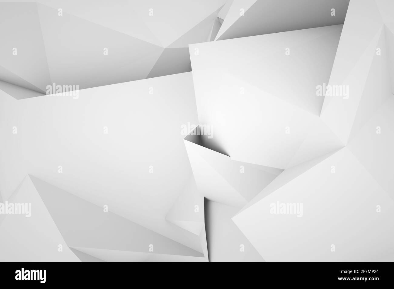 Arrière-plan numérique noir abstrait, motif triangulaire chaotique, illustration de rendu 3d Banque D'Images