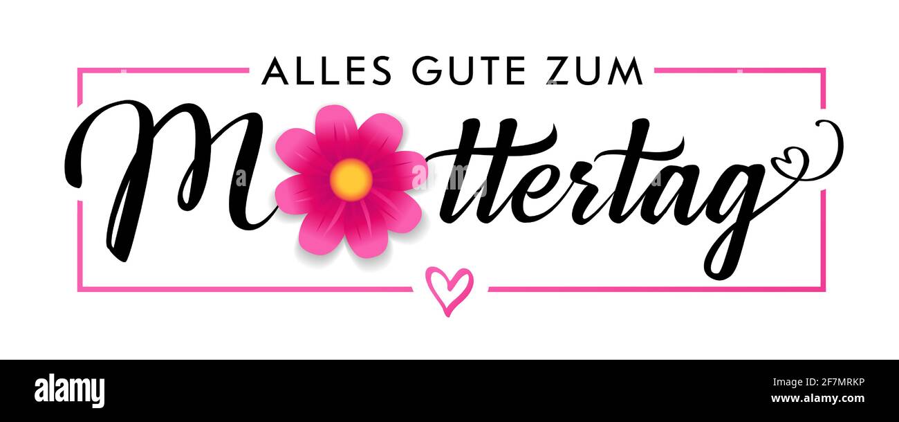 Alles Gute zum Muttertag - traduction de la langue allemande Happy Mothers day congrats concept. Style art décoratif. Affiche décorative de la fête des mères, Illustration de Vecteur