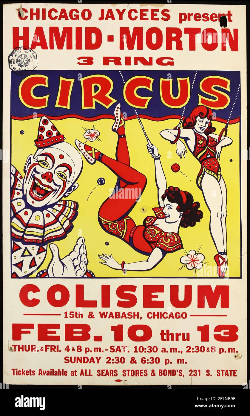 Affiche de cirque vintage pour Hamid Morton Circus Banque D'Images