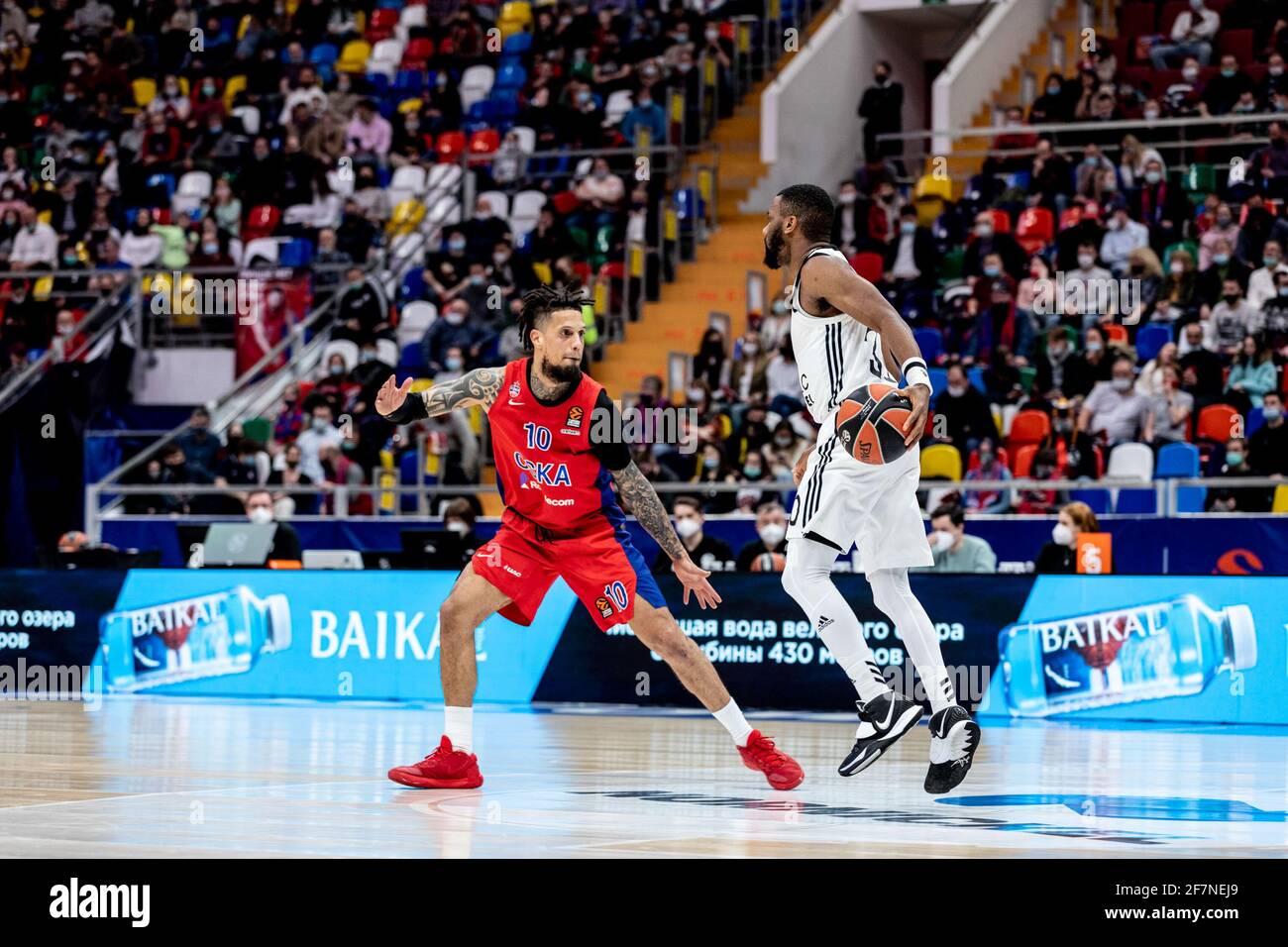 Norris Cole, #30 de LDLC Asvel Villeurbanne joue contre CSKA Moscou lors de la Turkish Airlines EuroLeague Round 34 de la saison 2020-2021 à Megasport Arena. (Note finale; CSKA Moscou 88:70 LDLC Asvel Villeurbanne). Banque D'Images