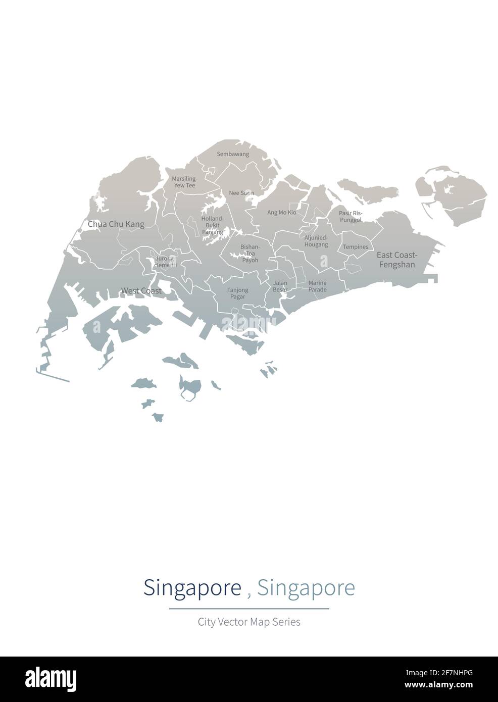 Carte de la ville de Singapour. Carte vectorielle de la grande ville de singapour. Illustration de Vecteur