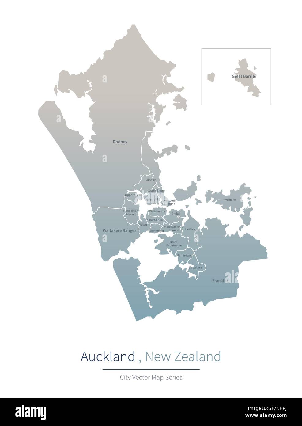 Auckland carte. Carte vectorielle de la grande ville de Nouvelle-Zélande. Illustration de Vecteur