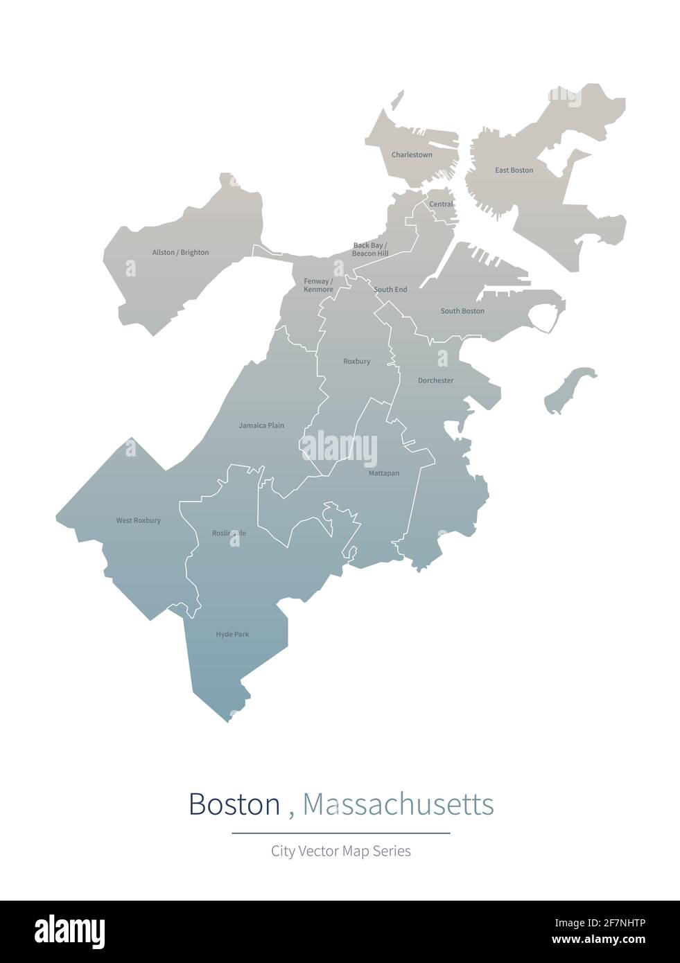 Carte du Massachusetts. Carte vectorielle de la grande ville des États-Unis. Illustration de Vecteur