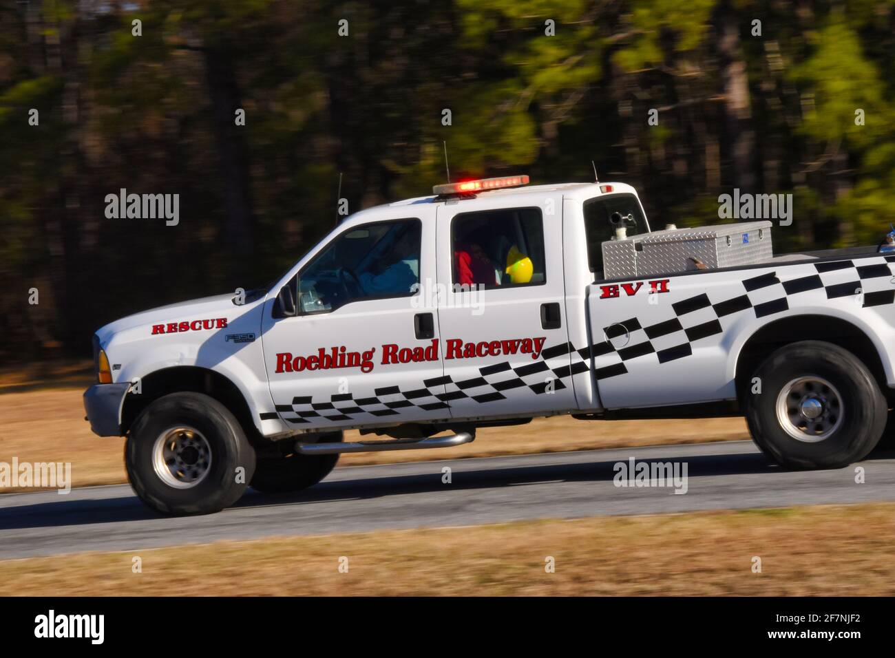 Safety Vehicle réagit à l'incident lors des courses de la NASA au circuit de course de Roebling Road le 16 janvier 2021. Banque D'Images
