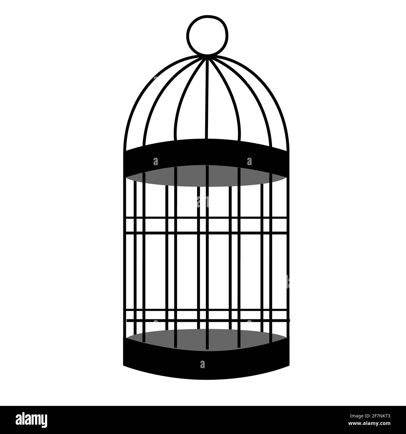 icône de cage d'oiseau sur fond blanc. style plat. symbole de cage. affiche de cage d'oiseau vide. Banque D'Images