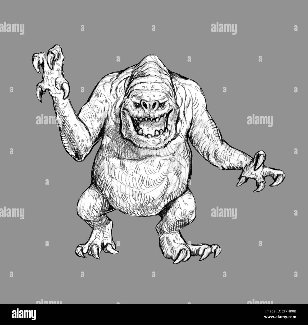 Rancor monstre dégoûtant. Dessin au crayon Allien. Banque D'Images