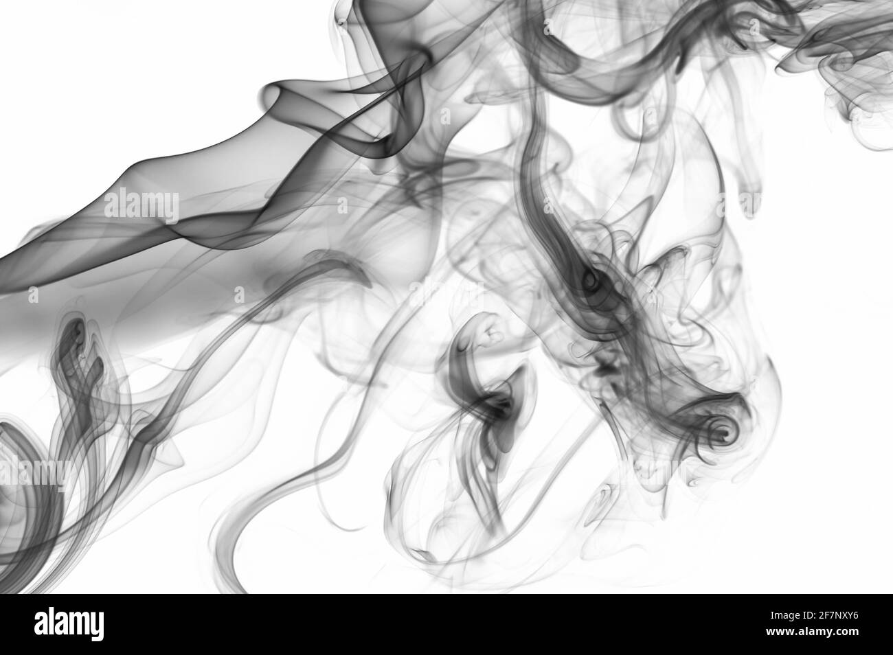 Papier peint tourbillon gris mystère isolé sur blanc Banque D'Images