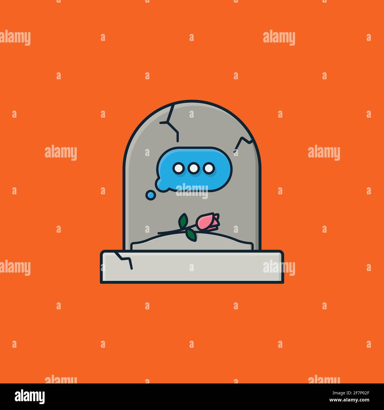 Illustration tombstone avec un vecteur de bulle de message de texte vide pour Plan Votre journée Epitaph le 2 novembre Illustration de Vecteur