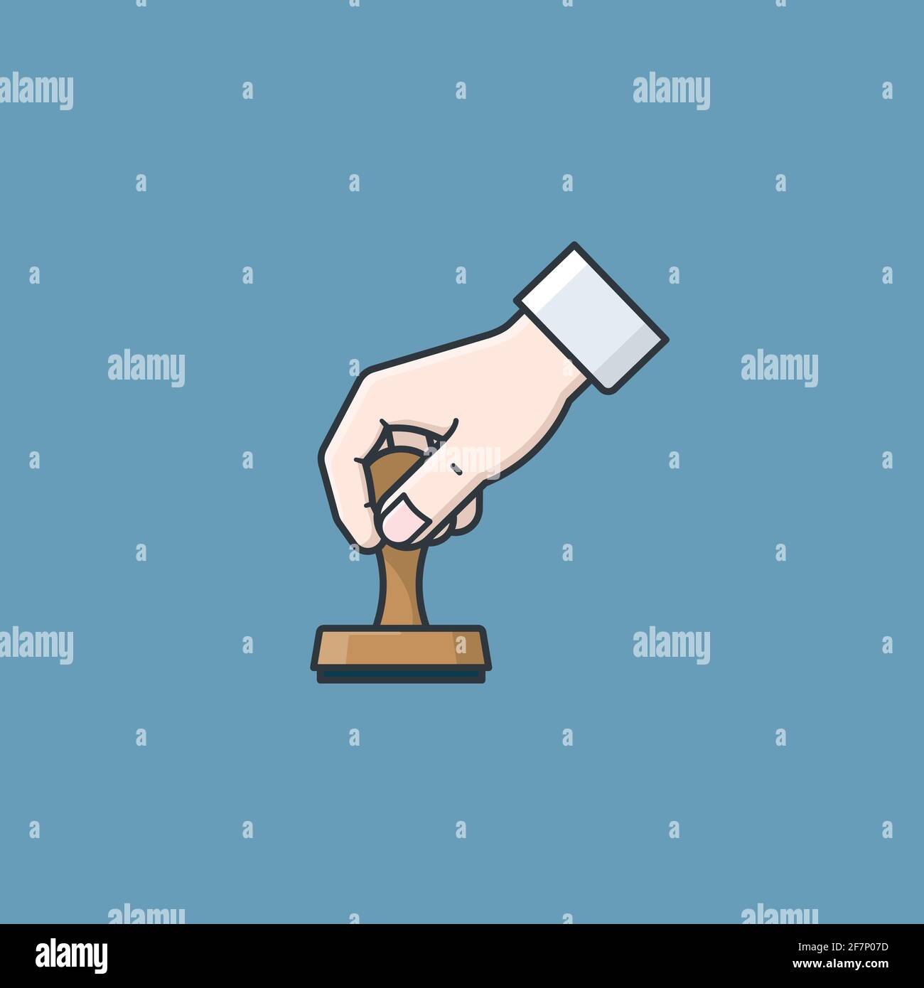 Main avec illustration vectorielle en tampon de caoutchouc pour la fête publique du notaire Le 7 novembre Illustration de Vecteur