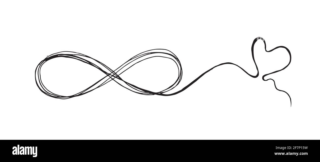 Illustration dessinée à la main avec le signe infini Banque D'Images