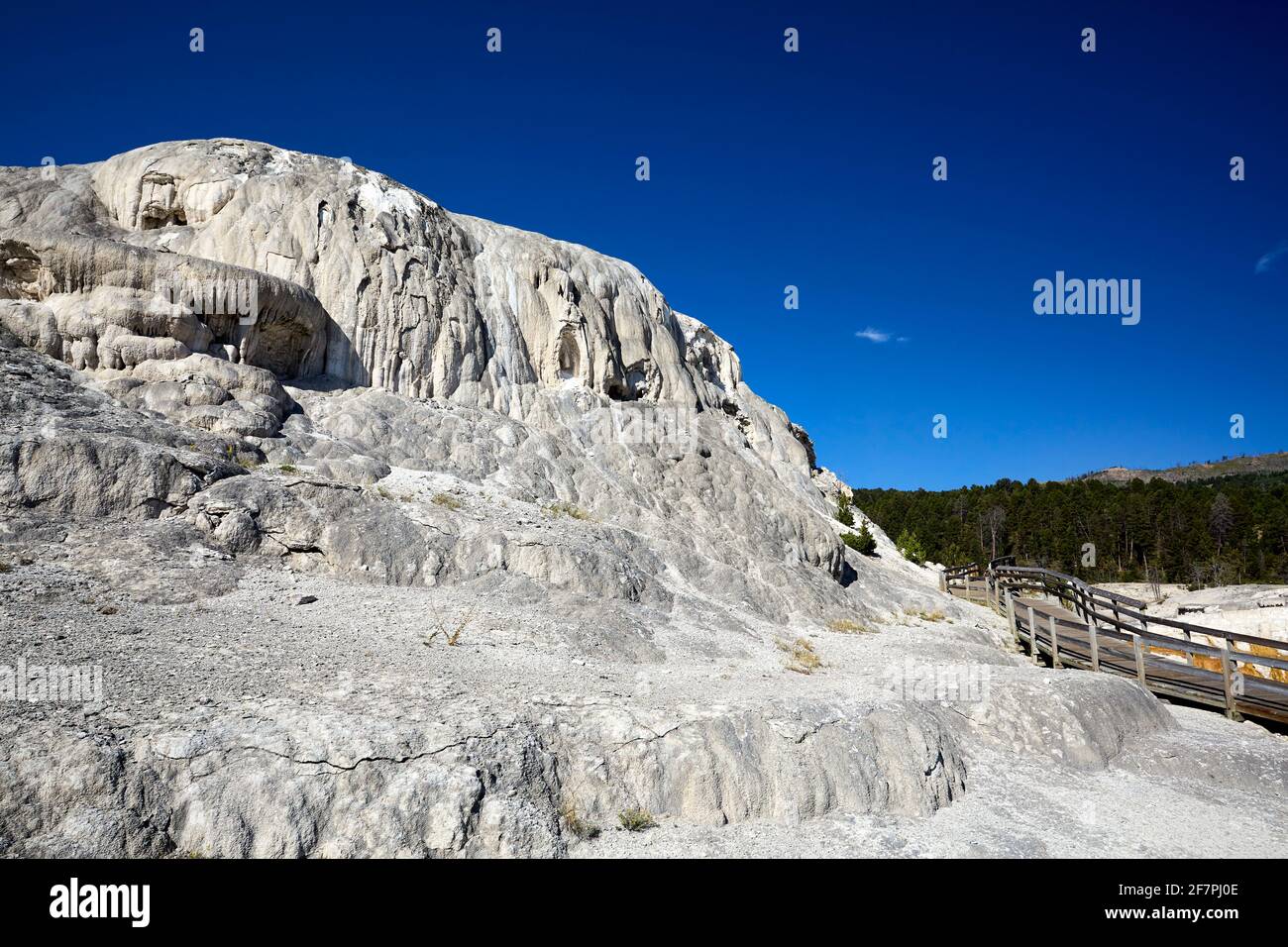 Motte et Jupiter terrasses à Mammoth Hot Springs. Parc national de Yellowstone. Wyoming. ÉTATS-UNIS. Banque D'Images