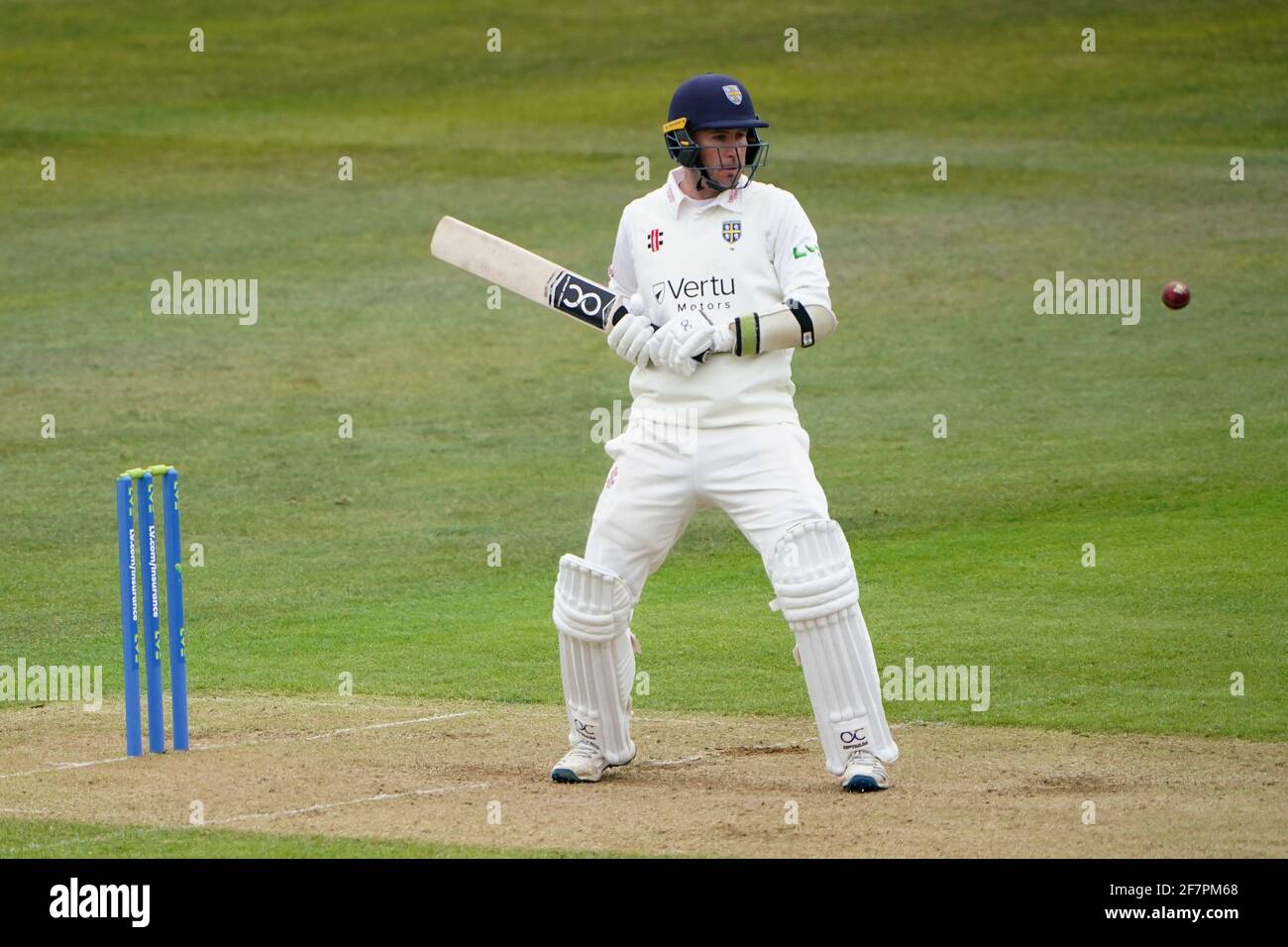 Chris Rushworth de Durham en action pendant le match LV= Insurance County Championship à Trent Bridge, Nottingham. Date de la photo: Vendredi 9 avril 2021. Banque D'Images