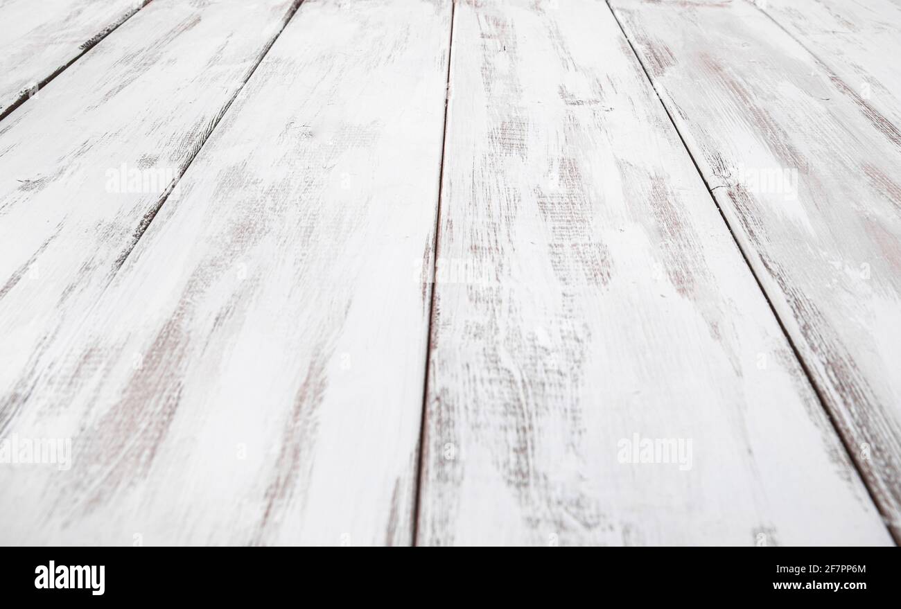 vue latérale d'une surface en bois peint en blanc Banque D'Images